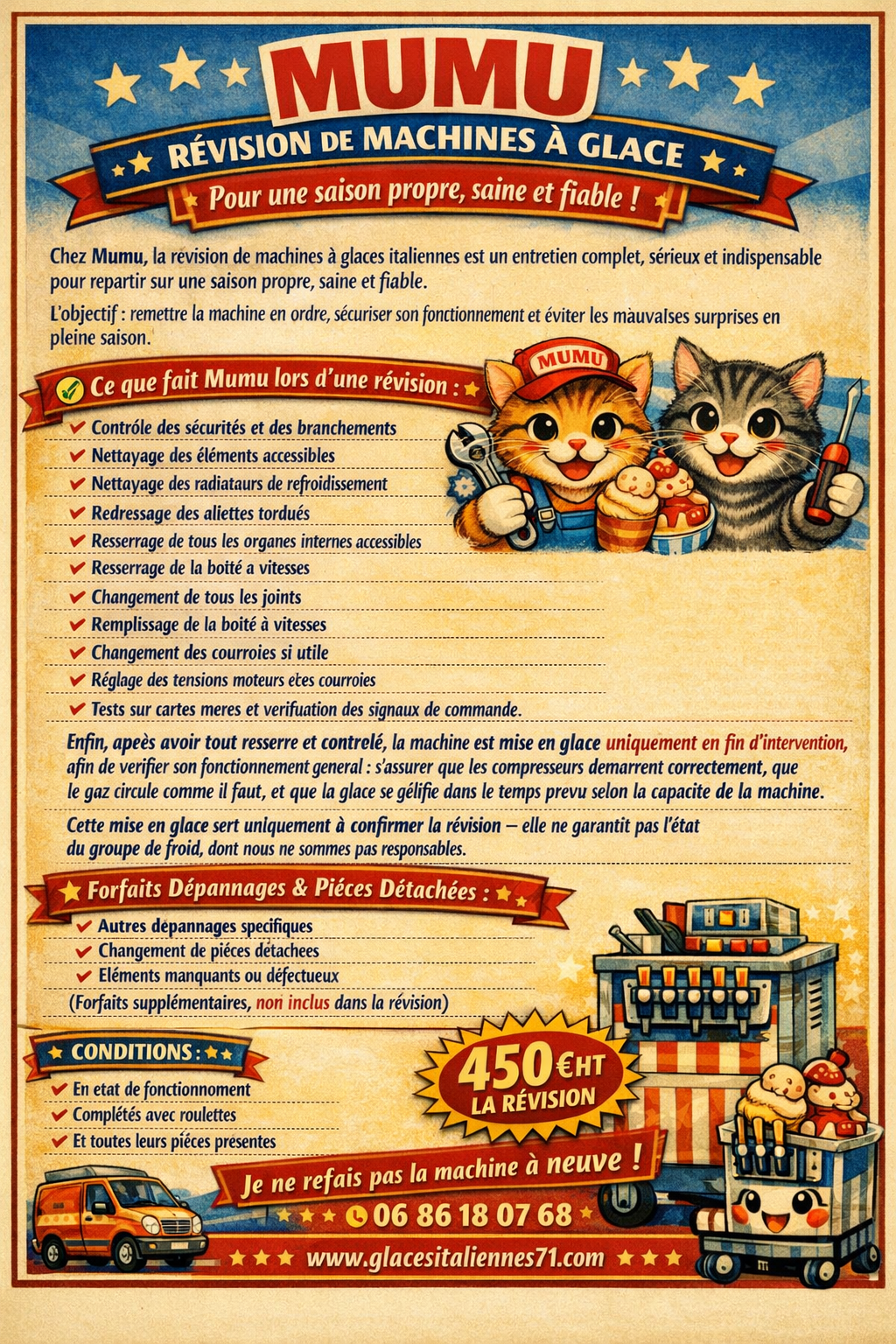 Services SAV et révision machines à glaces